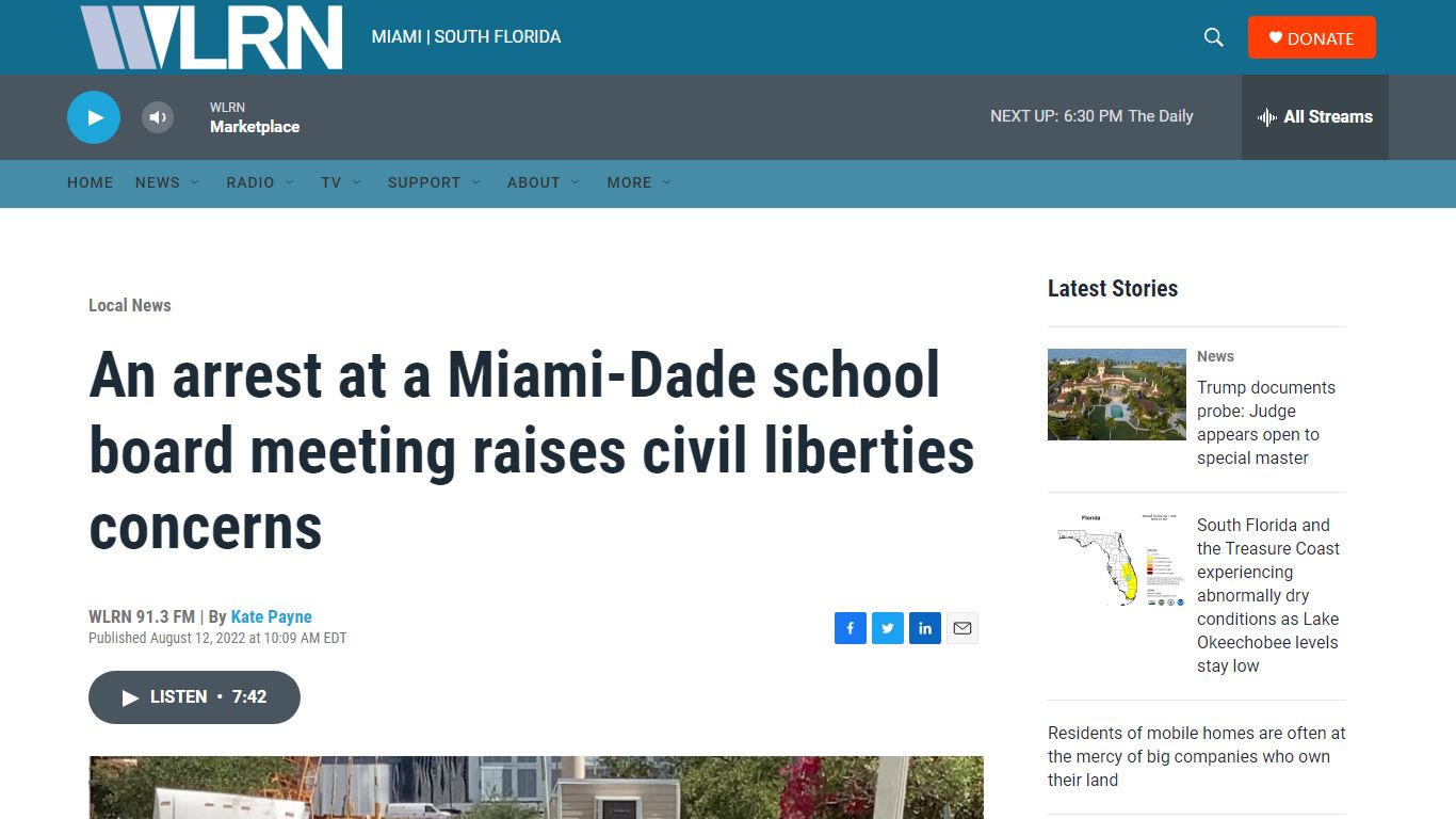 An arrest at a Miami-Dade school board meeting raises civil liberties ...